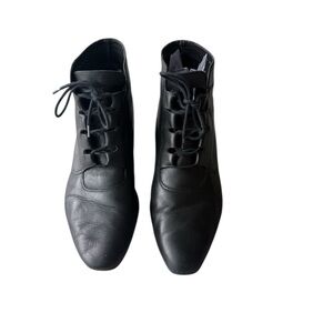 Vintage Barrats Black Women's Lace-Up Ankle Leather Ankle Booties Size 7